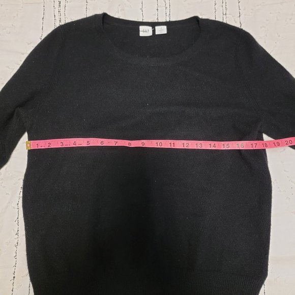 Gap 100% Cashmere Pullover Sweater Round Neck Black Size M - Picture 4 of 9